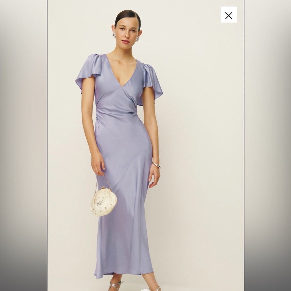 Reformation Vida Satin Dress Purple - Size 4